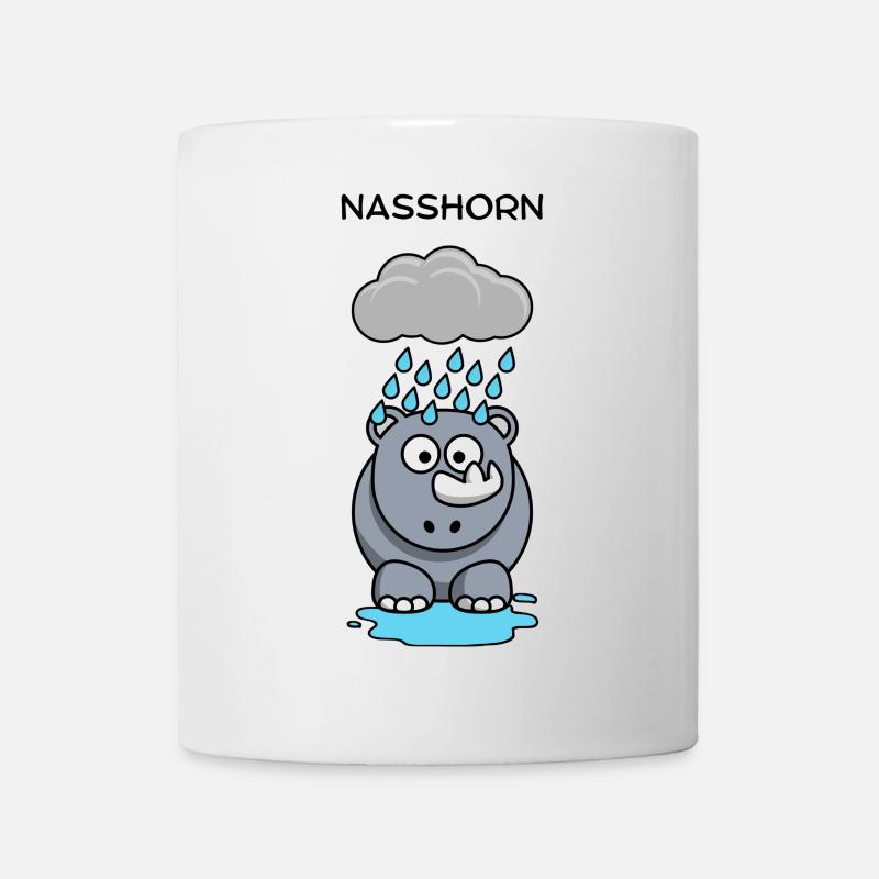 Regen-Hippo unter Wolken - Tasse - Weiß