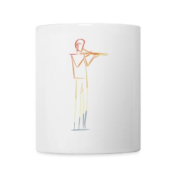 Flute Player Drawing Retro - Mug - white - Front
