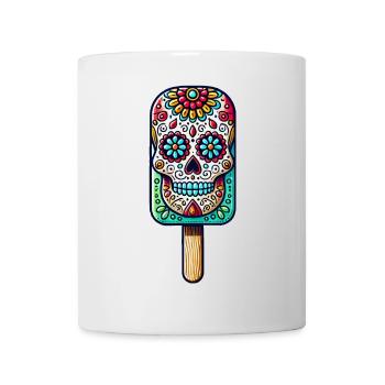 funny skull ice motif - Día de Muertos - Mug - white - Front