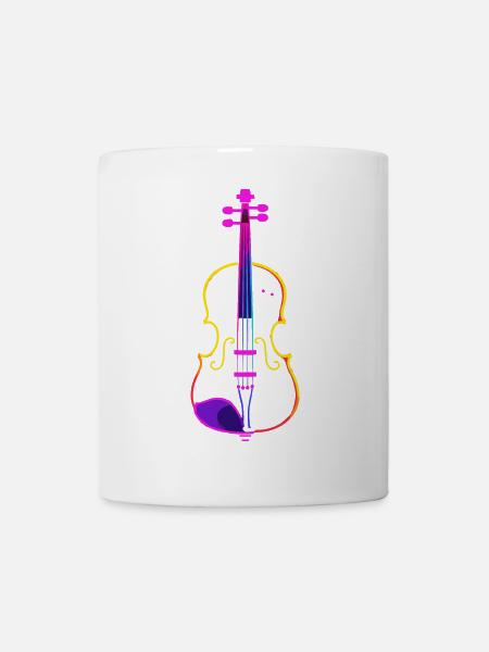 Geige Lineart - Tasse - Weiß