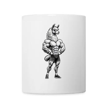 Llama Alpaga Muscle Fitness Musculateur - Mug blanc - blanc - Devant
