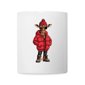 Girafe Mode d’hiver - Mug blanc - blanc - Devant