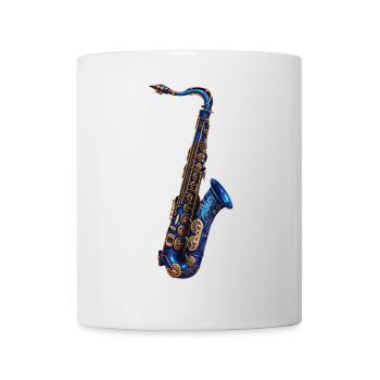 Saxophon - Tasse - Weiß - Vorne