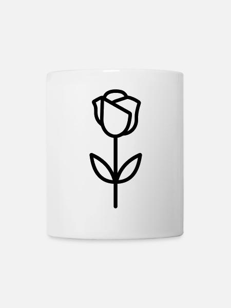 Rosa Blume - Tasse - Weiß
