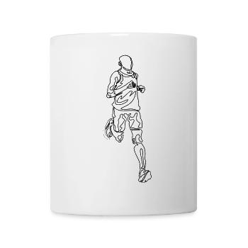 Running Man Dessin de griffonnage d’une seule ligne - Mug blanc - blanc - Devant