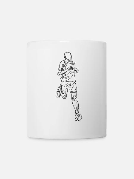 running man single line doodle drawing - Mug - white
