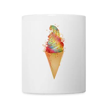 Soft cream in waffle – playful cream motif for summer - Mug - white - Front