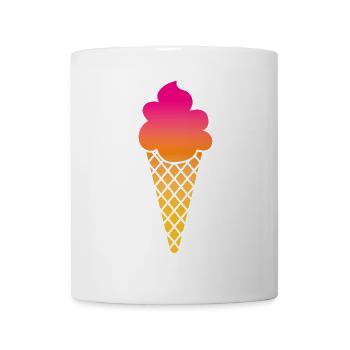 Icecream Eis Sommer Waffel Eisdiele Urlaub Symbol - Tasse - Weiß - Vorne
