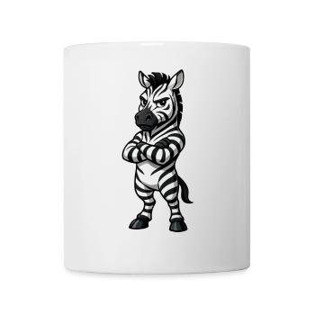Cool zèbre confiant dessin animé serein - Mug blanc - blanc - Devant