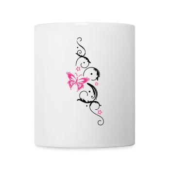 Schmetterling Ornament Tribal Design - Tasse - Weiß - Vorne