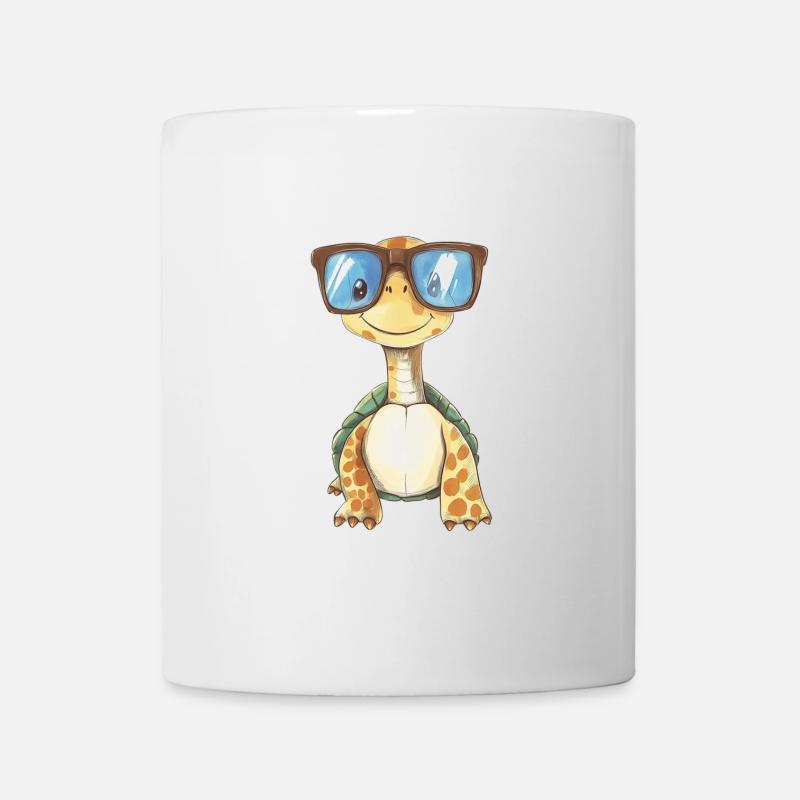 Schildkröte mit Sonnenbrille - Tasse - Weiß