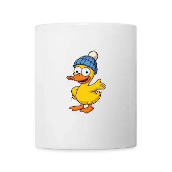 Chapeau de bienvenue canard en caoutchouc jaune - Mug blanc - blanc - Devant