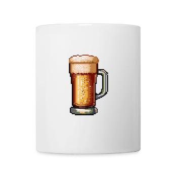 Chope à bière bière pixel - Mug blanc - blanc - Devant