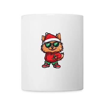 Noël du chien de Poméranie - Mug blanc - blanc - Devant