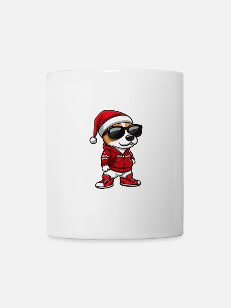 Jack Russel Terrier Chien Noël Noël - Mug blanc - blanc