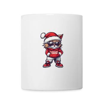 Katze Weihnachten Ugly Christmas Kopf - Tasse - Weiß - Vorne