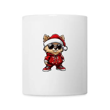 Chien de Poméranie Noël Moche Noël - Mug blanc - blanc - Devant