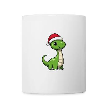 Dinosaur Brontosaurus Christmas Cute - Mug - white - Front