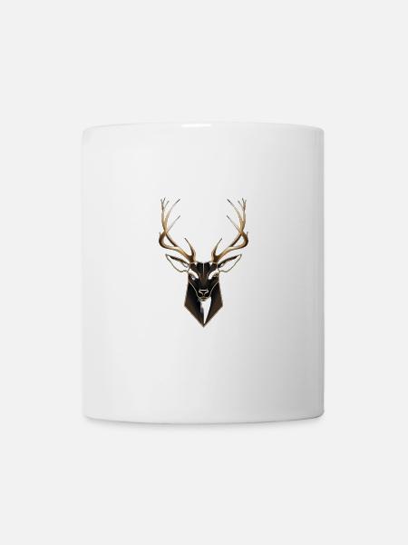 Minimalistischer Hirsch - Tasse - Weiß