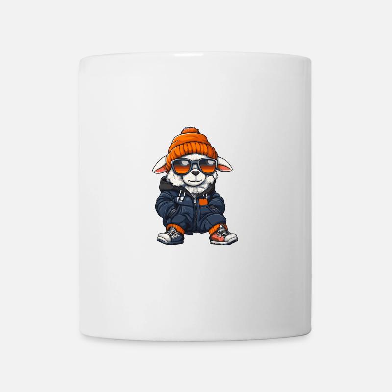Bande dessinée d’hiver mouton - Mug blanc - blanc