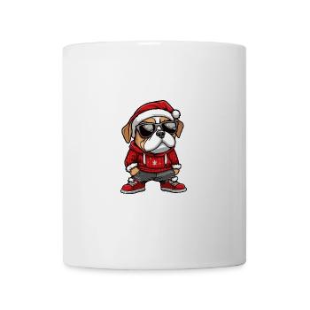 Bouledogue chien Noël Cool Noël - Mug blanc - blanc - Devant