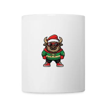 Bison Weihnachten Cool X-Mas - Tasse - Weiß - Vorne