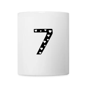 7 Geburtstag mit Herz - Tasse - Weiß - Vorne