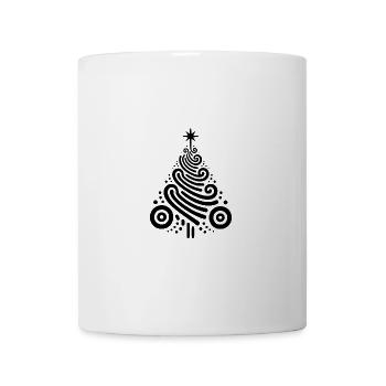 Kreative Weihnachtsbaumdarstellung mit Ornamenten - Tasse - Weiß - Vorne
