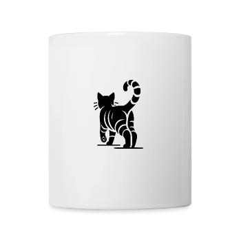 Geometrische Katze mit Streifen - Tasse - Weiß - Vorne