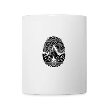 Fingerabdruck Landschaft mit Schloss am Wasser - Tasse - Weiß - Vorne