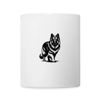 Schäferhunde Porträt Tattoo Style - Tasse - Weiß - Vorne
