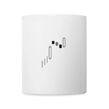Minimalistischer Candlestick-Chart-Handel an der Börse - Tasse - Weiß - Vorne