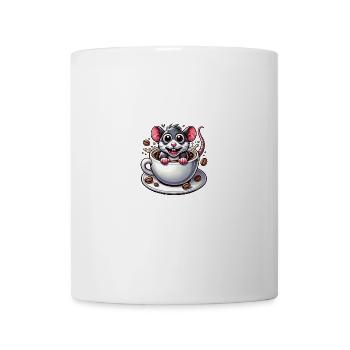 Maus Ratte Kaffeetrinker Kaffeeliebhaber Koffein - Tasse - Weiß - Vorne