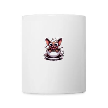 Sphinx Katze Kaffee Koffeinschock Lustig - Tasse - Weiß - Vorne