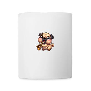 Cute Pug Saxophone Musician Cartoon Jazz - Mug - white - Front