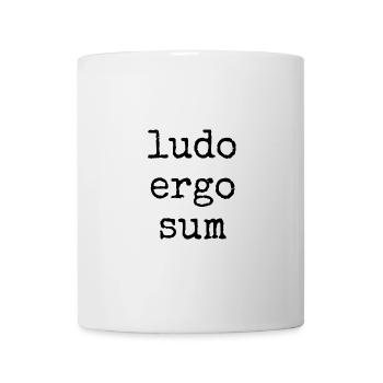ludo ergo sum - je joue donc je suis - en disant - Mug blanc - blanc - Devant