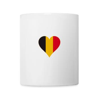 Belgien Flagge Herz Lang - Tasse - Weiß - Vorne
