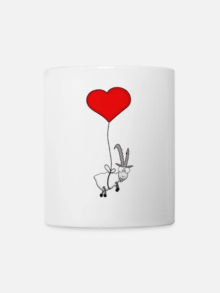 Steinbock mit Herz - Tasse - Weiß