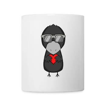 Crow with heart and glasses - Mug - white - Front