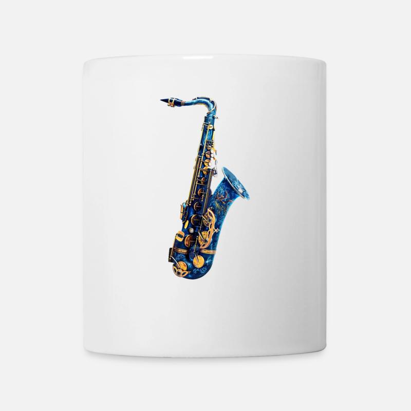 Fisch Saxophon - Tasse - Weiß