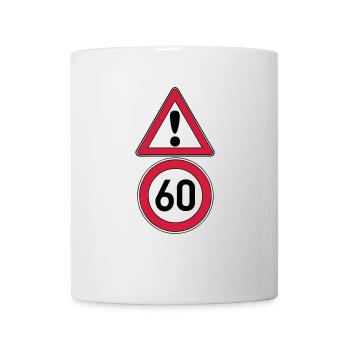 60th birthday, attention 60 ... + - Mug - white - Front