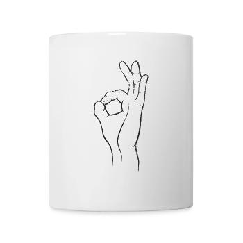 Perfekt! Super! Exzellent! - Hand im Loch - Tasse - Weiß - Vorne
