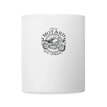 Vieux motard que jamais, jeux de mots moto humour - Mug blanc - blanc - Devant