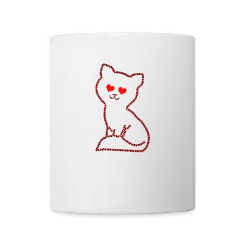 Chat du cœur - Mug blanc - blanc - Devant
