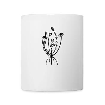 Akzent Blumen/ fine line - Tasse - Weiß - Vorne