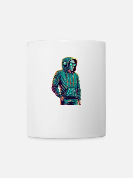 Hoodie Man mit Brille - Tasse - Weiß