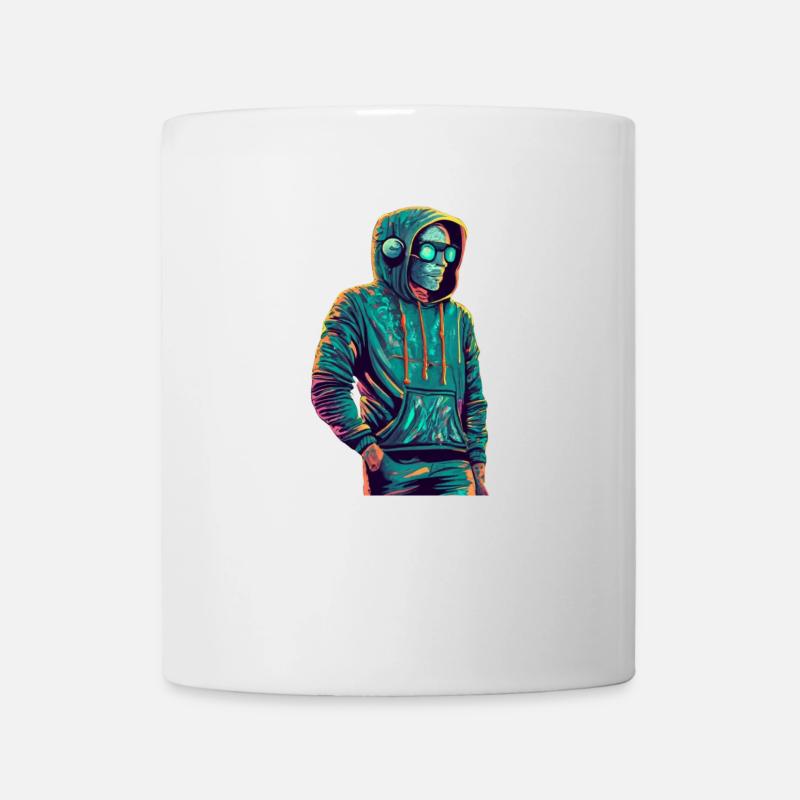 Hoodie Man mit Brille - Tasse - Weiß