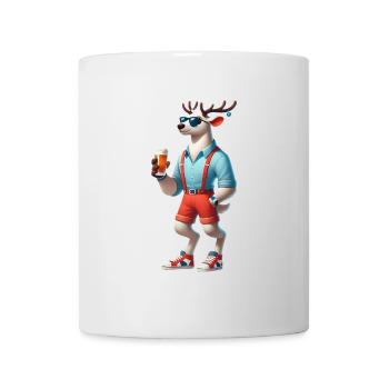Renne frais des Fêtes avec de la bière - Mug blanc - blanc - Devant