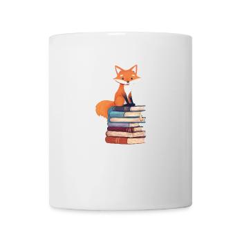 Fox on stack of books - Mug - white - Front