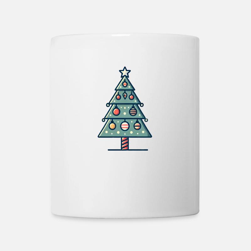 Tannenbaum geschmückt - Tasse - Weiß